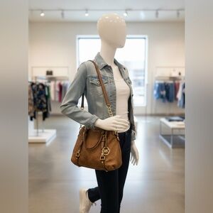 Michael Kors Bedford Ostrich Bowling Satchel